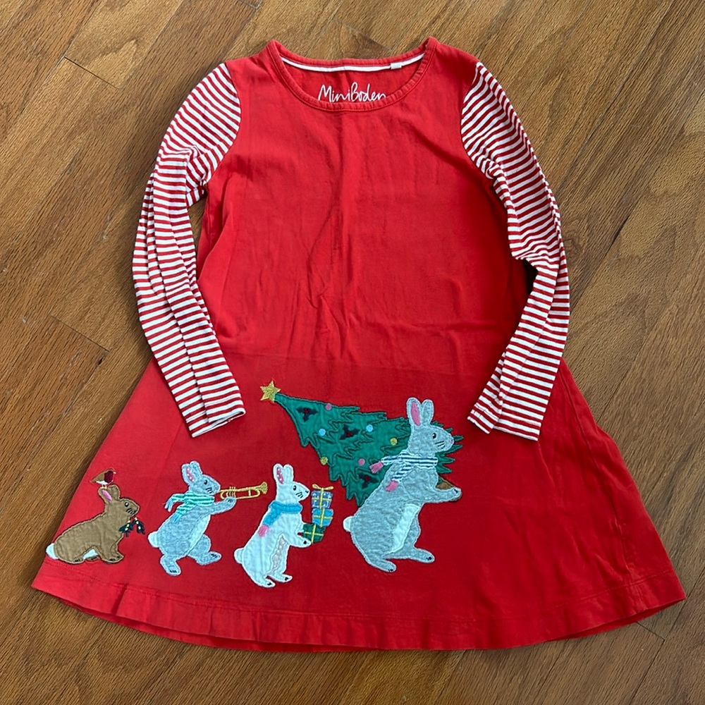Mini Boden Holiday Appliqué Dress